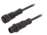 Cablu senzori/automatizări M12-M12 1m mufă-mufă
