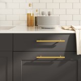 vidaXL M&acirc;nere de dulap, 20 buc., auriu, 160 mm, oțel inoxidabil