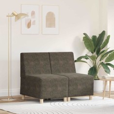 vidaXL Unitate Sofa Modulară Fără Brațe 2 pcs Gri &icirc;nchis 3399790