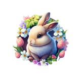 Cumpara ieftin Sticker decorativ Iepuras, Multicolor, 53 cm, 3677ST, Oem