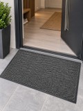 Cumpara ieftin Covoras de Intrare Maxima Antiderapant Gri 45x75 cm, Poliester, Polipropilena, Baza TPE, Grosime 4mm