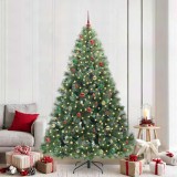 vidaXL Brad de Crăciun artificial cu 300 LED Verde 210 cm PE și PVC 3397869
