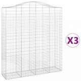 Cumpara ieftin Cosuri gabion arcuite, 3 buc, 200x50x220/240cm, fier galvanizat