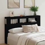 Cumpara ieftin Tăblie LED Stejar negru 160 x 18.5 x 103.5 cm Lemn compozit