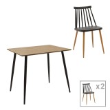 Cumpara ieftin Set masa si scaune 3 buc Cuba Pako World Negru 70x70x75 cm