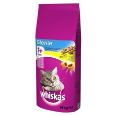 Hrana Uscata cu Pui pentru Pisici WHISKAS Sterile, 14 Kg, Granule pentru Pisici Sterilizate, Bobite pentru Pisici Sterilizate, Hrana Pisici, Whiskas H foto