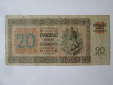 Rară! Slovacia 20 Korun 1942 bancnotă &icirc;n stare slabă