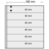 5 folii negre, Variant, cu 6 buzunare fata verso de 40 x 185 mm