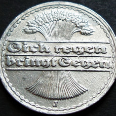 Moneda istorica 50 PFENNIG - IMPERIUL GERMAN, anul 1921 *cod 429 B - LITERA J