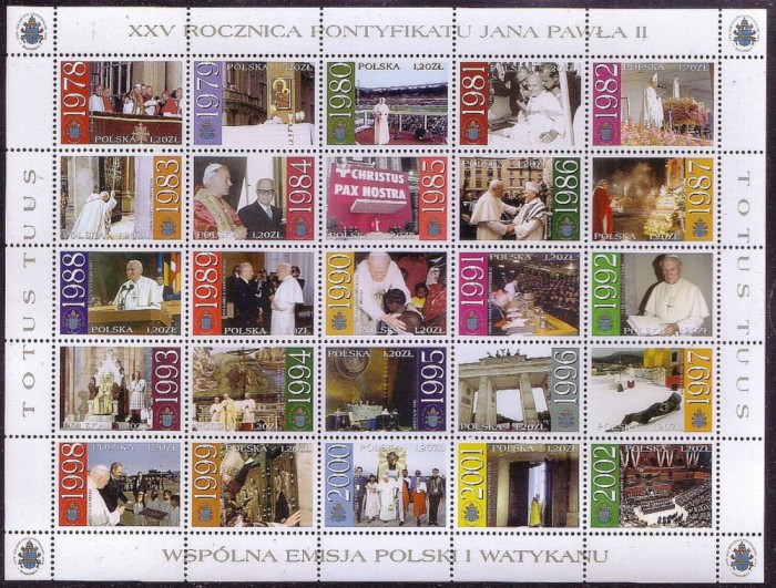 POLONIA 2003 PAPA IOAN PAUL II 25 ANI DE PONTIFICAT EMISIUNE COMUNA CU VATICAN