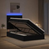 Cumpara ieftin Pat cu LED si saltea Negru 120 x 200 cm Catifea