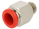 Racord push-in simplu alamă nichelată 1/4&quot;