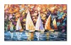 Tablou pictat manual, Veliere in bataia vantului, 100x60cm ulei pe panza in cutit efect 3D, gata de expus pe perete