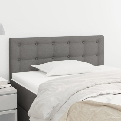 vidaXL Tăblie de pat, gri &amp;icirc;nchis, 80x5x78/88 cm, textil foto