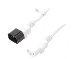 Cablu Alimentare IEC C13-C14 3m Alb 10A 250V, Goobay
