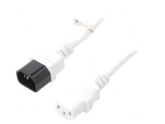 Cablu Alimentare IEC C13-C14 3m Alb 10A 250V