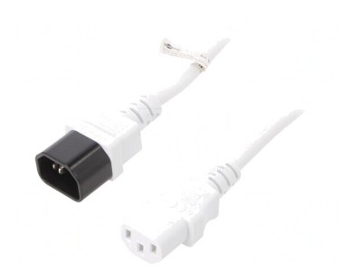 Cablu Alimentare IEC C13-C14 3m Alb 10A 250V foto