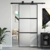 VidaXL Ușă glisantă, negru, 90x205 cm, sticlă securizată și aluminiu 155199