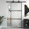 vidaXL Ușă glisantă, negru, 90x205 cm, sticlă securizată și aluminiu 155199