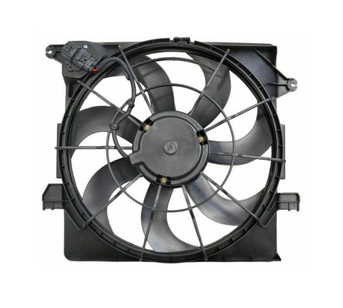 Ventilator radiator GMV, HYUNDAI I40, 2011- motor 1.7 CRDI, 470; 3 pini, cu pre-rezistor