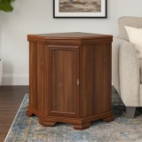 Comoda pe colt pentru living VMN1, Pal Melaminat, cu o usa, o polita, cu elemente din MDF, Nuc