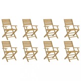 Scaune gradina pliante 8 buc 54,5x61,5x86,5cm lemn masiv acacia