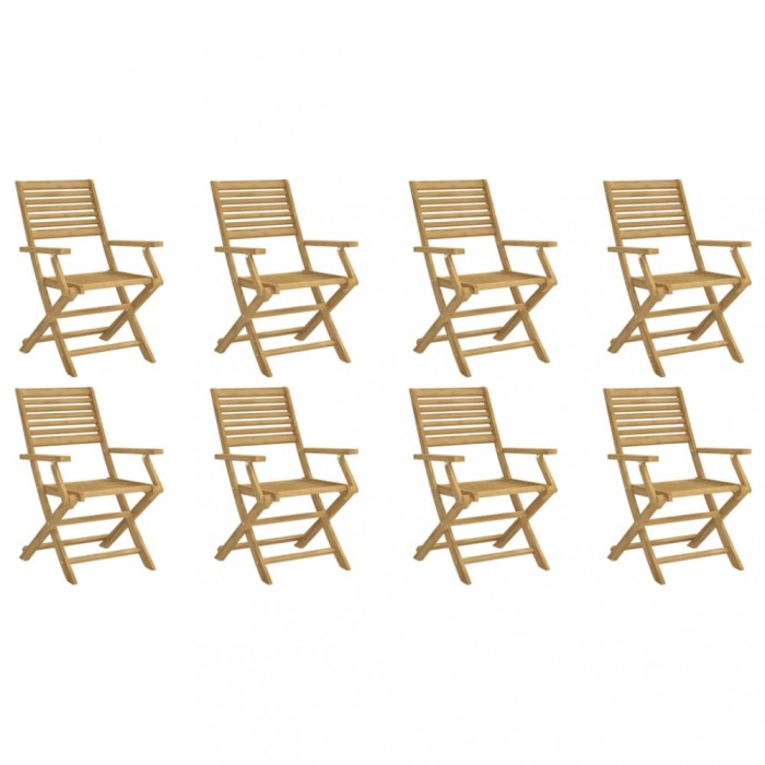 Scaune gradina pliante 8 buc 54,5x61,5x86,5cm lemn masiv acacia