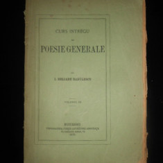 I. HELIADE RADULESCU - CURS INTREGU DE POESIE GENERALE volumul 3 (1870)