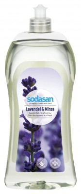 Detergent vase lichid bio lavanda si menta 1L Sodasan foto