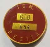 Insigna-Ecuson &quot;Intreprinderea Constructii Montaj RESITA&quot; Romania comunism RARA