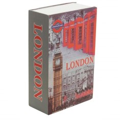 Seif secret tip carte , cu cheie, model London Vibe, 24 x 15 cm