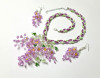 Colier Flori de Liliac, 8 martie, martisor unicat, colier si cercei