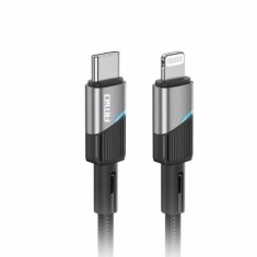 Cablu de date si incarcare USB Type-C la tip Lightning 20W 100cm cu LED FullLINK Amio Negru Garage AutoRide foto