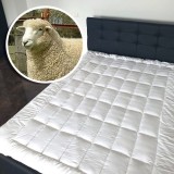 Protecție de pat 100% naturală umplută cu l&acirc;nă - 180x200
