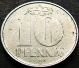 Cumpara ieftin Moneda 10 PFENNIG - RD GERMANA / GERMANIA DEMOCRATA, anul 1968 *cod 2640 B, Europa