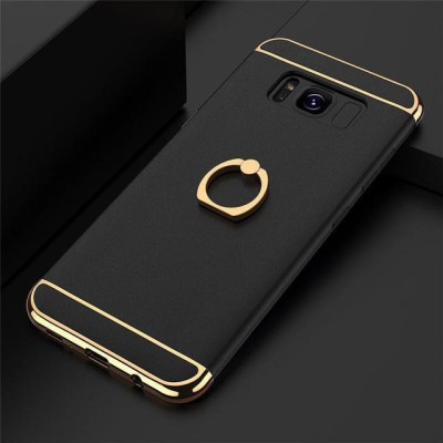 Husa de protectie pentru Samsung Galaxy A5 2017, Luxury Black Plated cu Inel de sustinere foto