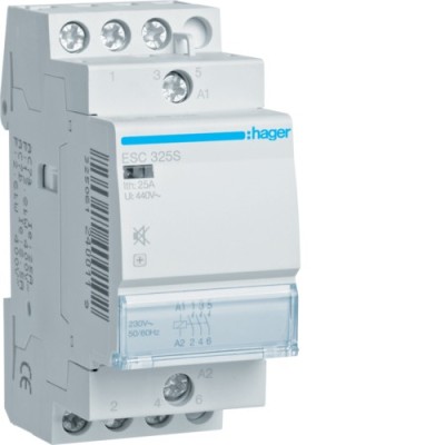 Contactor silentios 25A 3ND 230V Hager ESC325S foto