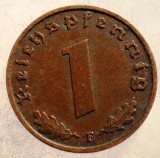 2.506 GERMANIA WWII 1 REICHSPFENNIG 1939 F, Europa, Bronz