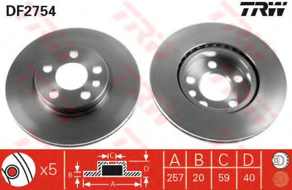 Disc frana FIAT SCUDO combinato (220P) (1996 - 2006) TRW DF2754