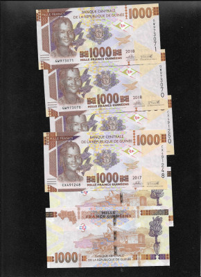 Guinea Guineea 1000 francs 2017 2018 unc pret pe bucata foto