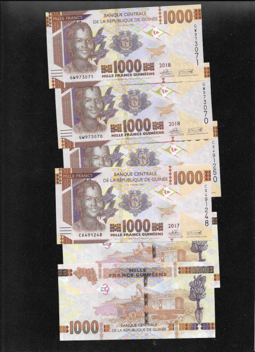 Guinea Guineea 1000 francs 2017 2018 unc pret pe bucata