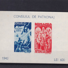 ROMANIA 1943 LP 154 II CONSILIUL DE PATRONAJ COLITA NEDANTELATA MNH