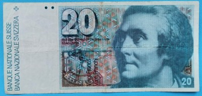 SV * Elvetia 20 FRANCI / VANGT FRANCS 1978 - 1992 * Horace Benedict de Saussure foto