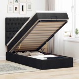 VidaXL Cadru de pat otoman cu saltea țesătură neagră 90x190cm 3313204