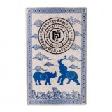 Card feng shui din metal - elefant si rinocer albastru, Stonemania Bijou