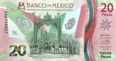 Mexic 20 Pesos 05.10.2021 - Polimer, B11, P-132 UNC !!! foto