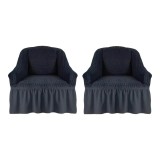 Cumpara ieftin Set 2 Huse Fotoliu Elastice cu Volane, Fume - HSE12