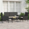 VidaXL Set mobilier relaxare grădină 4 piese cu perne poliratan negru 319500