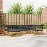 vidaXL Set de canapele de exterior 6 pcs Alb și antracit Poliester 3390747