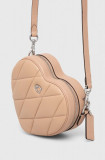 Coach poseta de piele Heart Crossbody culoarea bej